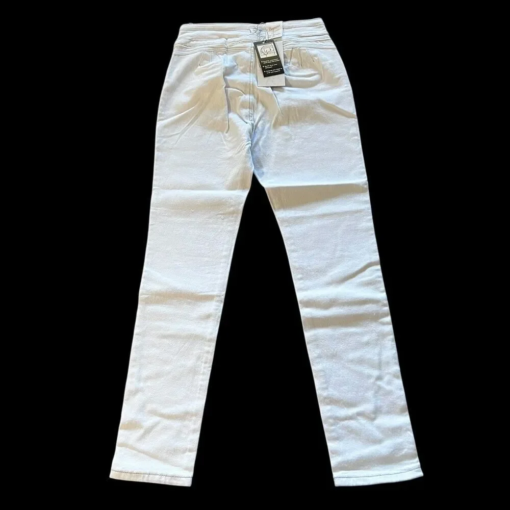 Danesi Jeans Butt Lifter White Denim High Waist Slim Fit Jeans Size 11